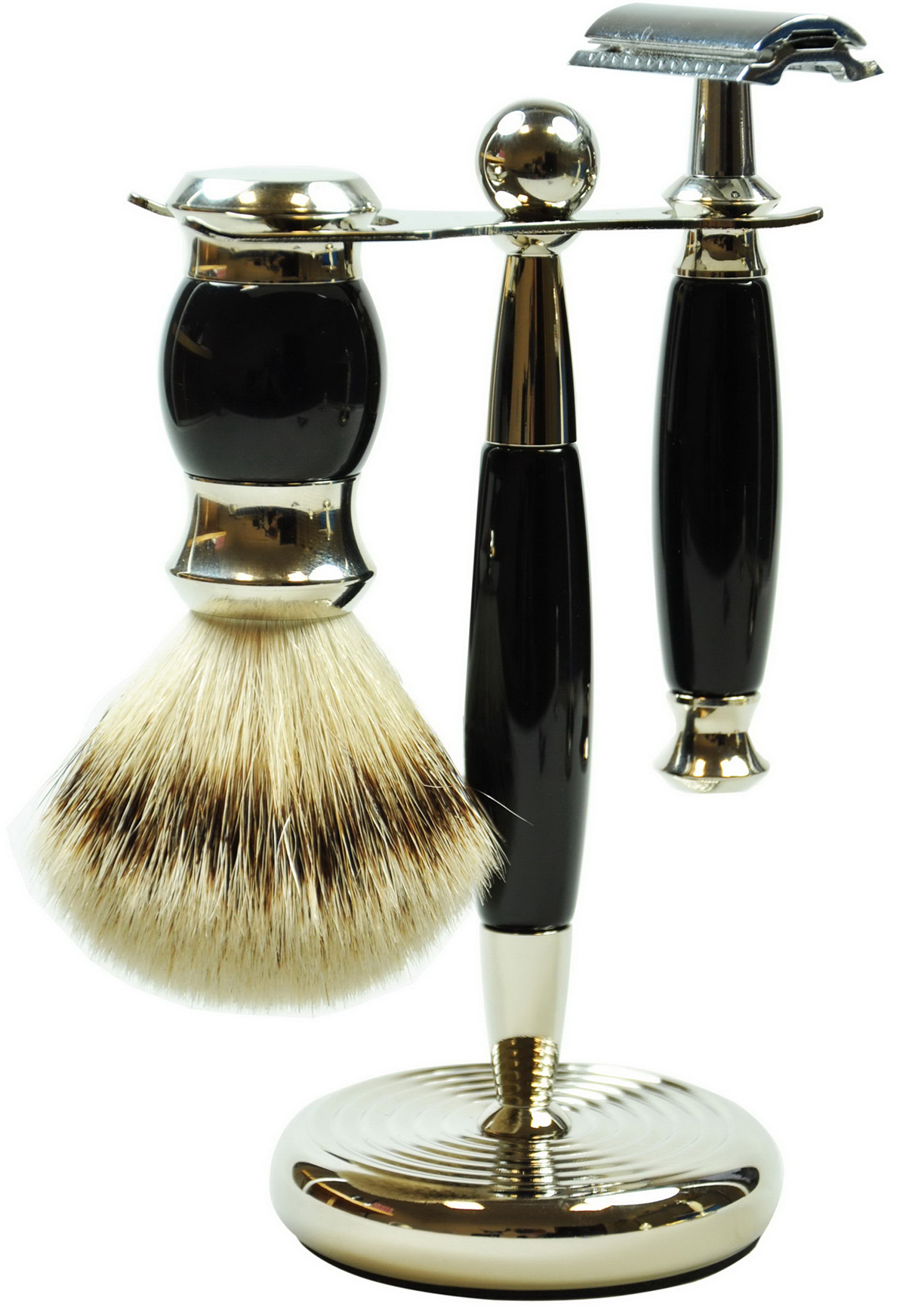Rasierset schwarz/chrom mit Hobel