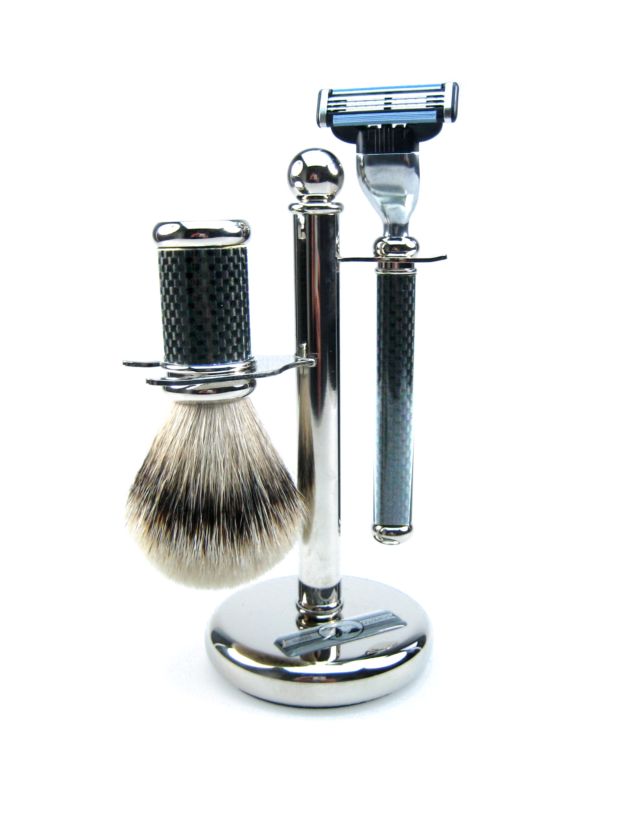 Golddachs Rasierset Carbon-Optik