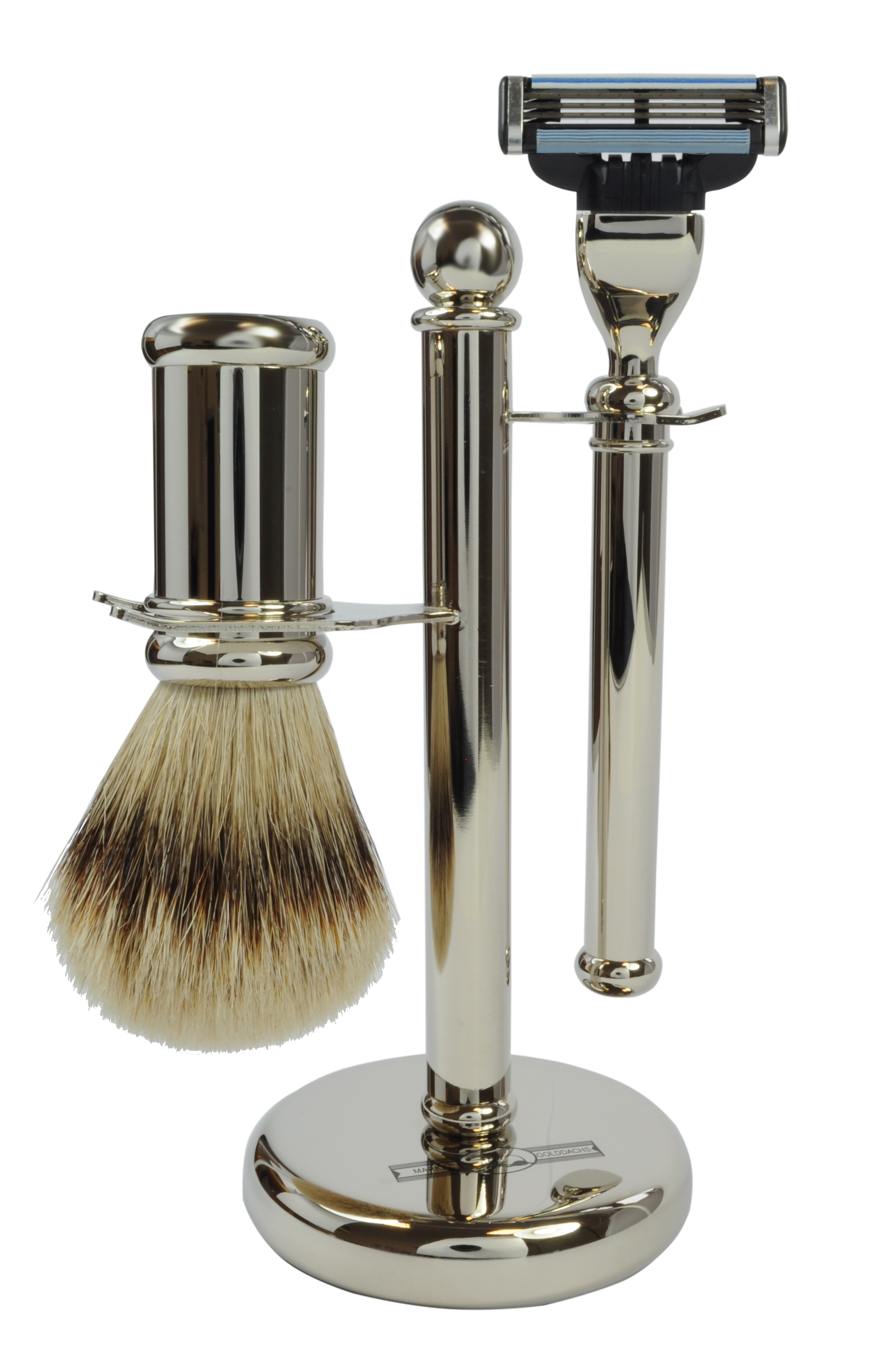 Golddachs Rasierset Chrom-Optik