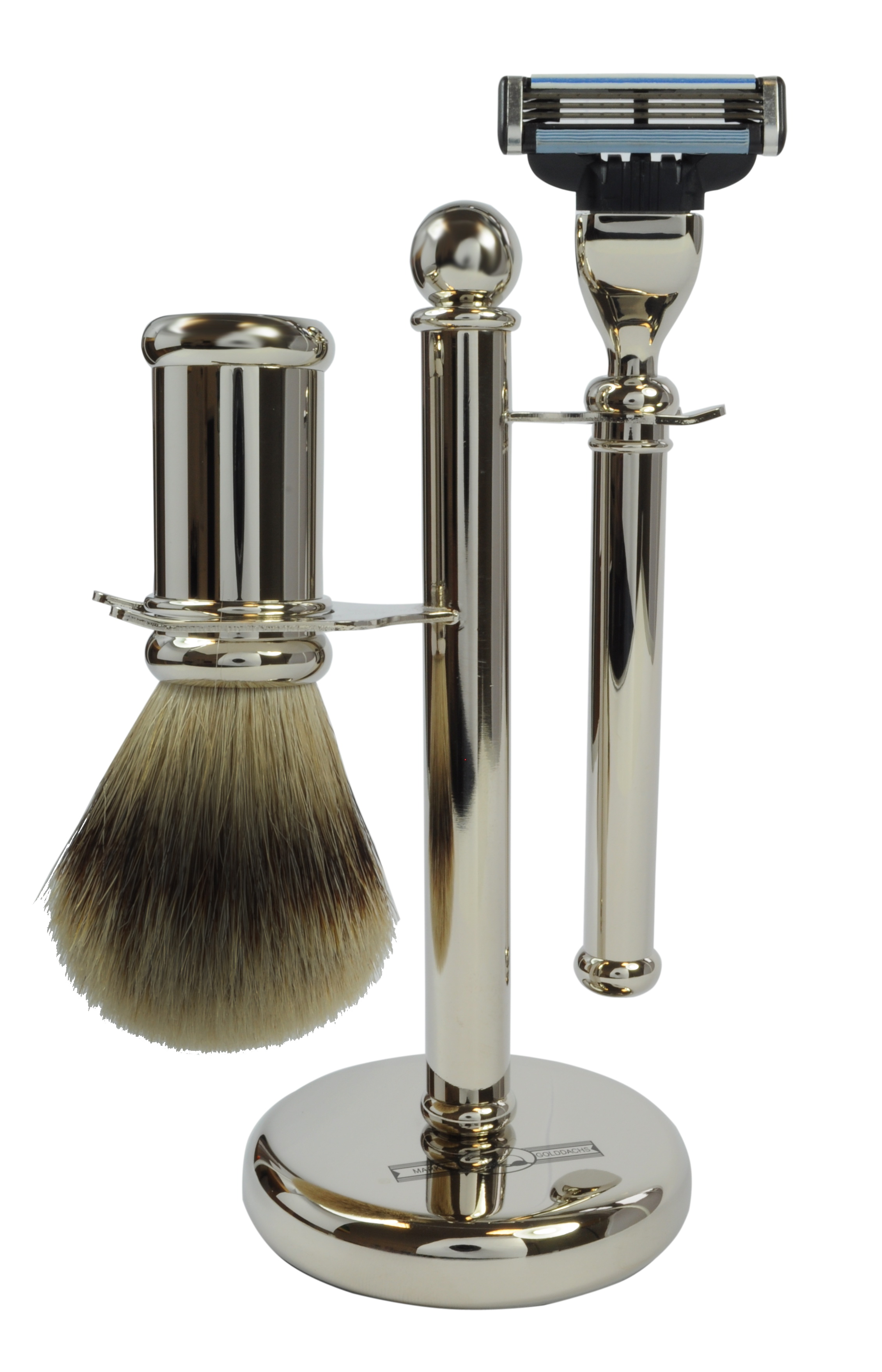 Golddachs Rasierset Chrom-Optik
