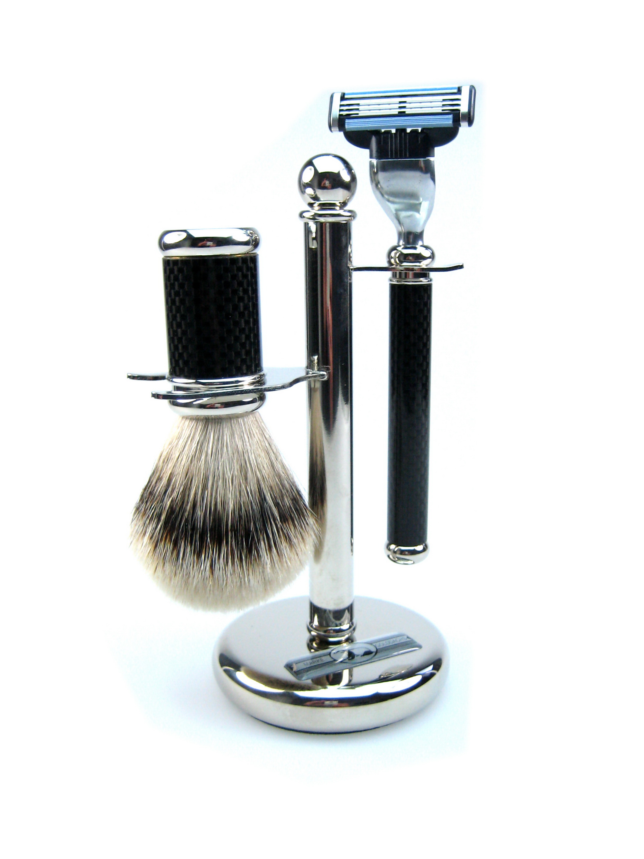 Golddachs Rasierset Carbon-Optik